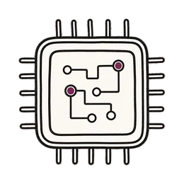 Een computerchip met verbindingen.