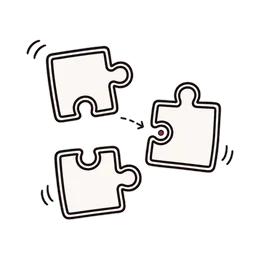 Puzzelstukjes die herschikken.